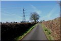 Cuttle Mill Lane towards the A4091 with Electricity Pylons in B78 2BQ