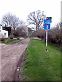 Lakes Lane as it becomes the Ouse Valley Way in MK16 8PT