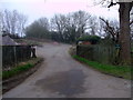 Entrance to track to Totterdown Farm, Totterdown Lane in GL7 4DG