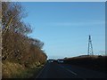 Power cables above the B3274 north-west of Roche in PL26 8GJ