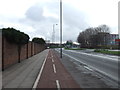 Cycle path beside Speke Road (A561) in L19 2RF