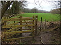 Kissing gate leaving Park Wood in CF3 6XX
