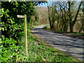 Footpath sign on Binsted Lane in BN18 0XA