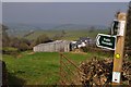 Mid Devon : Public Footpath Sign & Coldharbour Farm in EX16 9DD