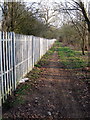 Path by the railway embankment in MK2 3EX