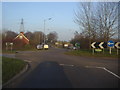 Roundabout entering Borough Green on the A25 in TN15 9JE