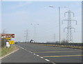 A189 northbound approaching roundabout for Newbiggin-by-the-Sea in NE63 0FF