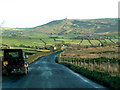 The view down Lumbutts Road towards Lumbutts and beyond in OL14 6JN