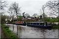 Narrowboats moored on the Lancaster Canal in PR4 0DN