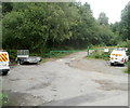 Car park and barrier at the edge of woodland, Llanbradach in Llanbradach and Pwllypant Community
