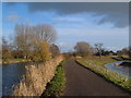 Towpath, Exeter canal and Alphin Brook at Countess Wear in EX2 7BU