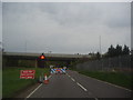 Road works on Horseshoe Hill before the M25 flyover in EN9 3TE