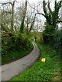 Narrow lane to Denby Hall in HR6 9LH