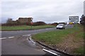Ruined barn by a road junction near Carterton in OX18 2PZ
