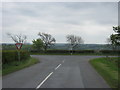 Junction of minor road with the B6282 in Evenwood and Barony