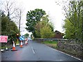 Road works on Kilbarchan Road approaching Bridge of Weir in PA11 3ER