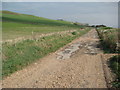 Coast path passing East Bexington Farm in DT3 4LB