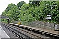 Footbridge and ramp, Bromborough Rake Railway Station in CH62 7EN