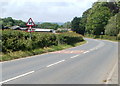 Slow - bends ahead on the A472 near Rhadyr in NP15 1GA