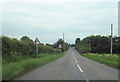 B1449 approaching traffic lights on narrow bridge in LN13 9JL