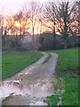 Sunset on the Path to St Oswald's Chapel in OX18 4ES
