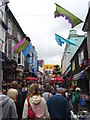 Crowds in Causewayhead Penzance on Mazey Day 2012 in TR18 2AX