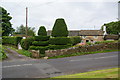Cottages and topiary at Harrop Brow in Pott Shrigley