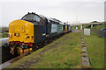 Locomotives at Sellafield railway station in Sellafield