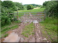 Footpath across fields below Haiebrook Farm in GL15 4DL