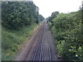 Chester to Liverpool railway line looking north in CH66 2HN