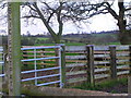 Public footpath stile on Thorneyfields Lane in ST18 9BQ