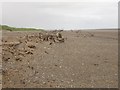 The high water line on the beach south of Silloth in CA7 4JR