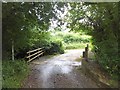 Ford and footbridge on lane to Corridge Farm in Dunsford