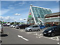 Car park and entrance to Asda store in Perth in Perth