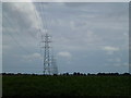 Row of pylons near Broad Gate, Wreston Hills in PE12 6DE