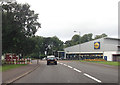 A737 approaching LIDL supermarket Dalry in KA24 4AZ