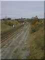 Danesmoor - Railway Bridge view to North Wingfield Church in S45 9FD