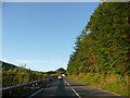 Part of the A483 road approaching the Sugar Loaf in Llanfair-ar-y-Bryn Community