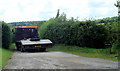 2012 : Hired low loader entering Holt Farm in BA11 5HJ