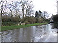 Flooded village lane in GL7 3HE