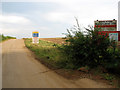 Signs beside the access road onto a Middleton Aggregates quarry in PE32 1NQ