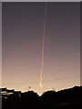 Vapour trail in the sunset in SA34 0YP