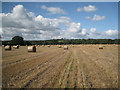 Harvested wheatfield with a view to Tanworth-in-Arden in B94 5AE