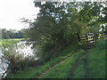 River Ribble and footbridge over West Clough Brook in BB7 4QH