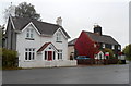 Houses opposite Llanwrtyd railway station in Llanwrtyd Wells