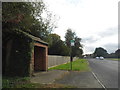 Bus stop on Bells Hill, Stoke Poges in SL2 4JQ