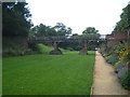 Footbridge over the dry moat at Eltham Palace in SE9 5NY