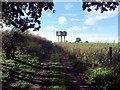 Track through farmland to Water Tower in NR12 7NZ