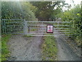 Gate at west end of Pitway Lane in BS39 6TX