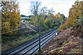The railway line towards the bridge in WA7 5PR